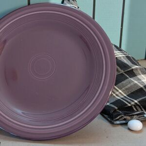 Vintage Porcelain Plate Purple 10.5 Inch Replacement Textured Rim Mid Century
